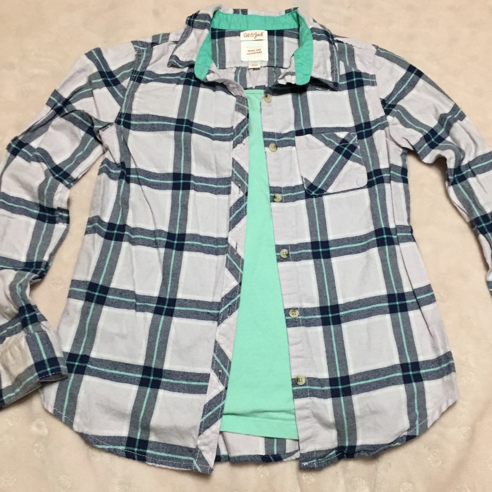 ❌Girls Cat & Jack plaid shirt Size XL (14/16)❌